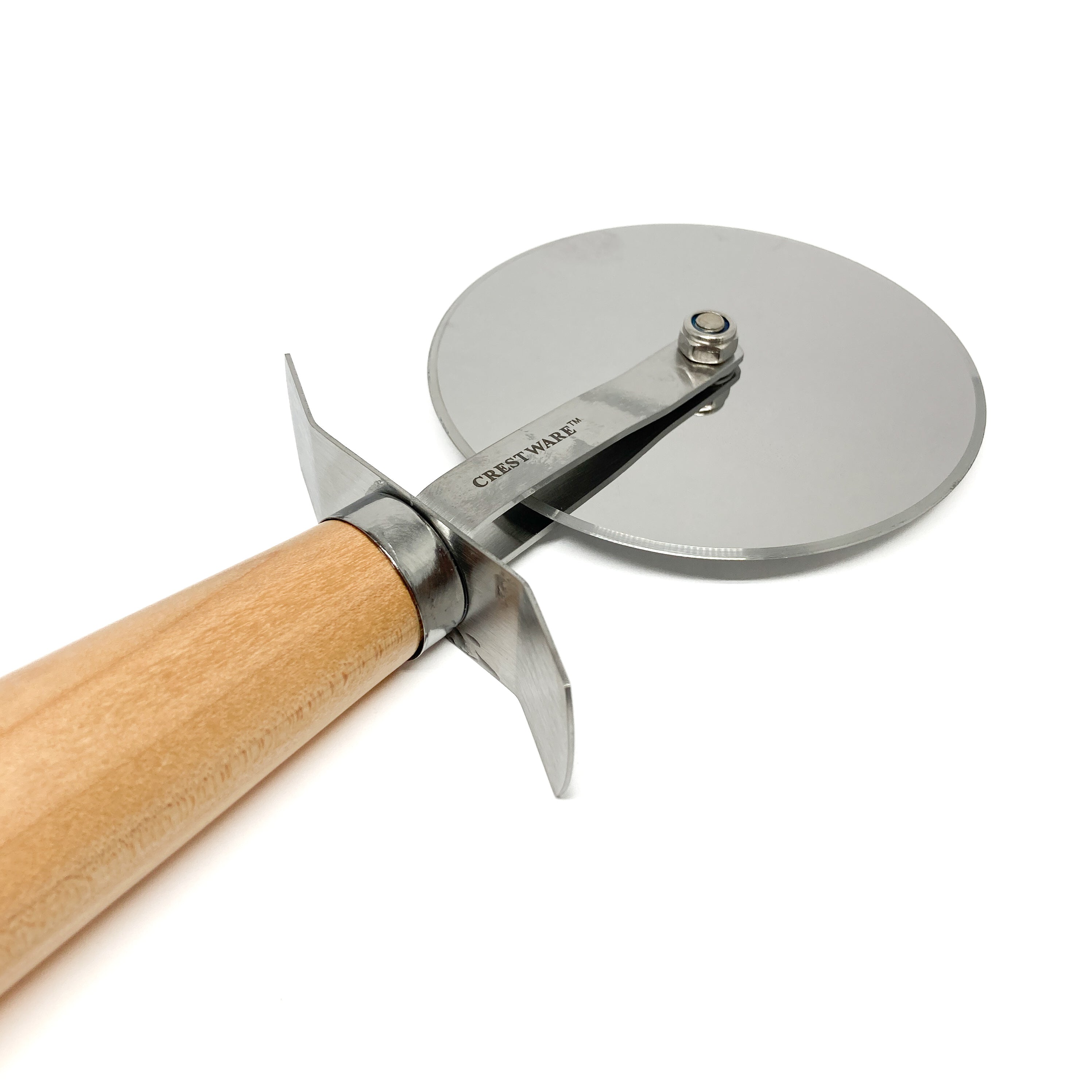 Coupe-pizza en bois tourné