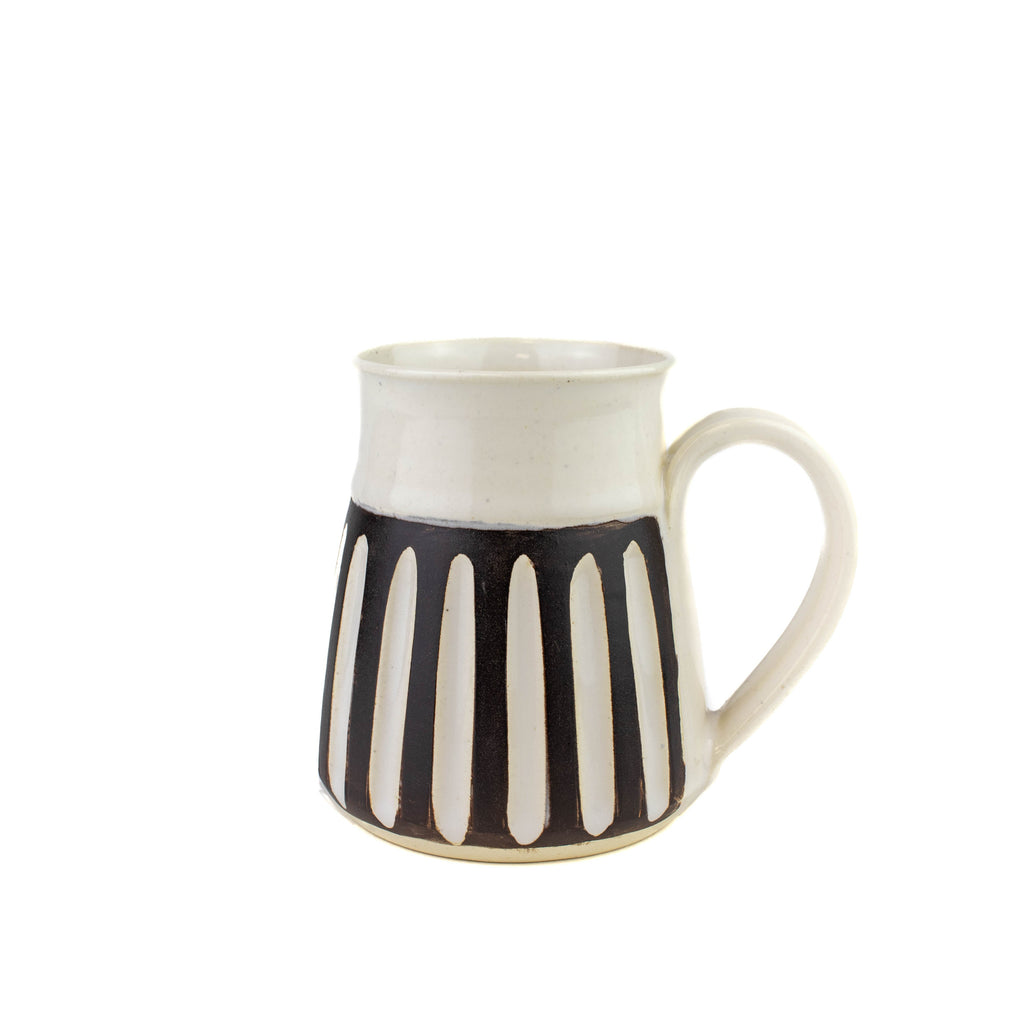 Mug rayé marron et blanc