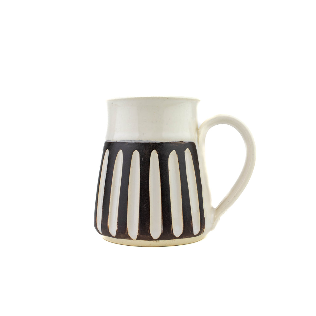 Mug rayé marron et blanc
