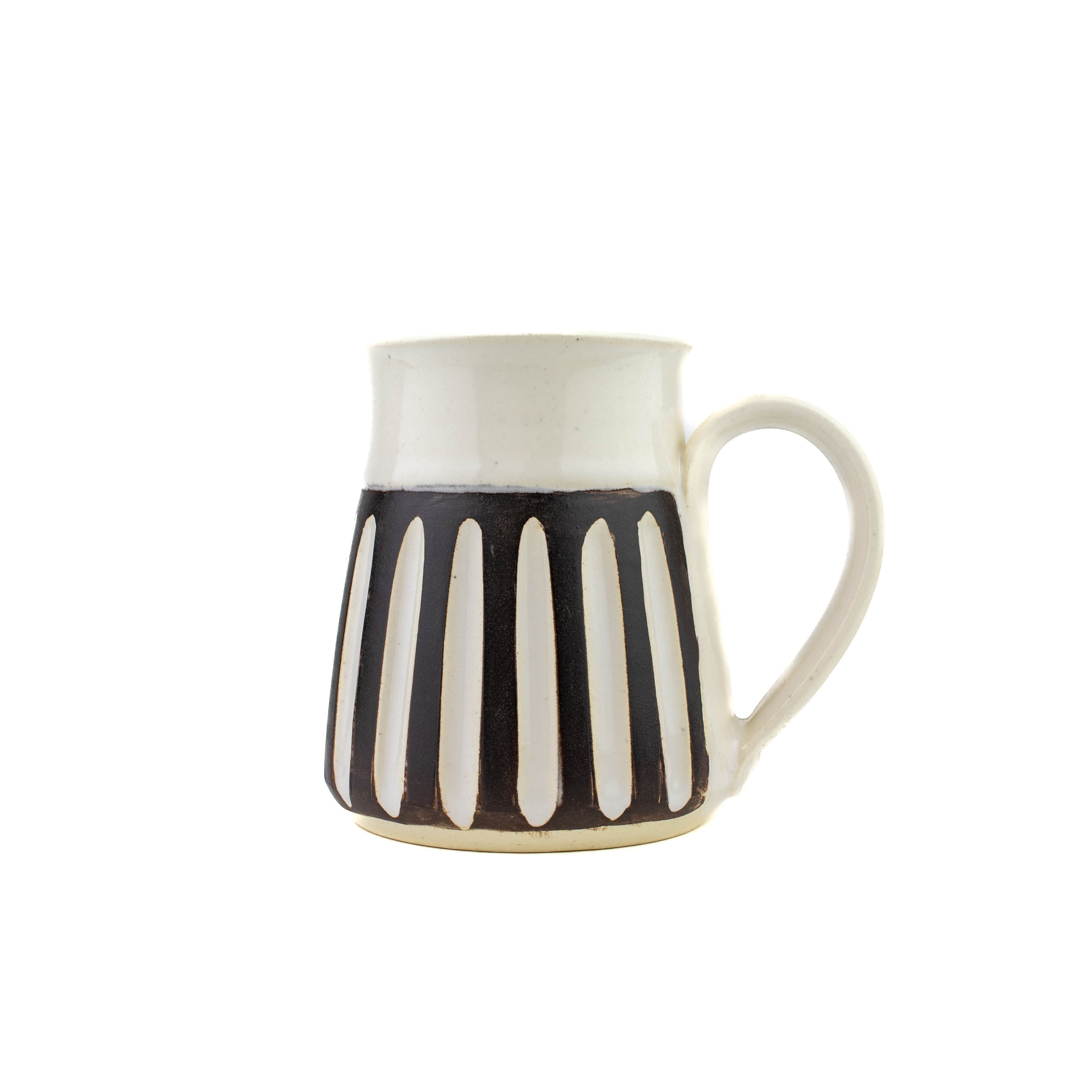 Mug rayé marron et blanc