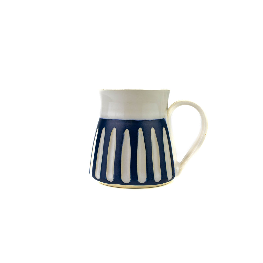 Mug rayé bleu et blanc