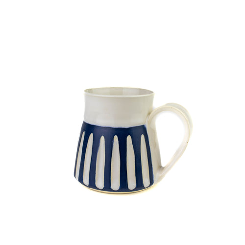 Mug rayé bleu et blanc