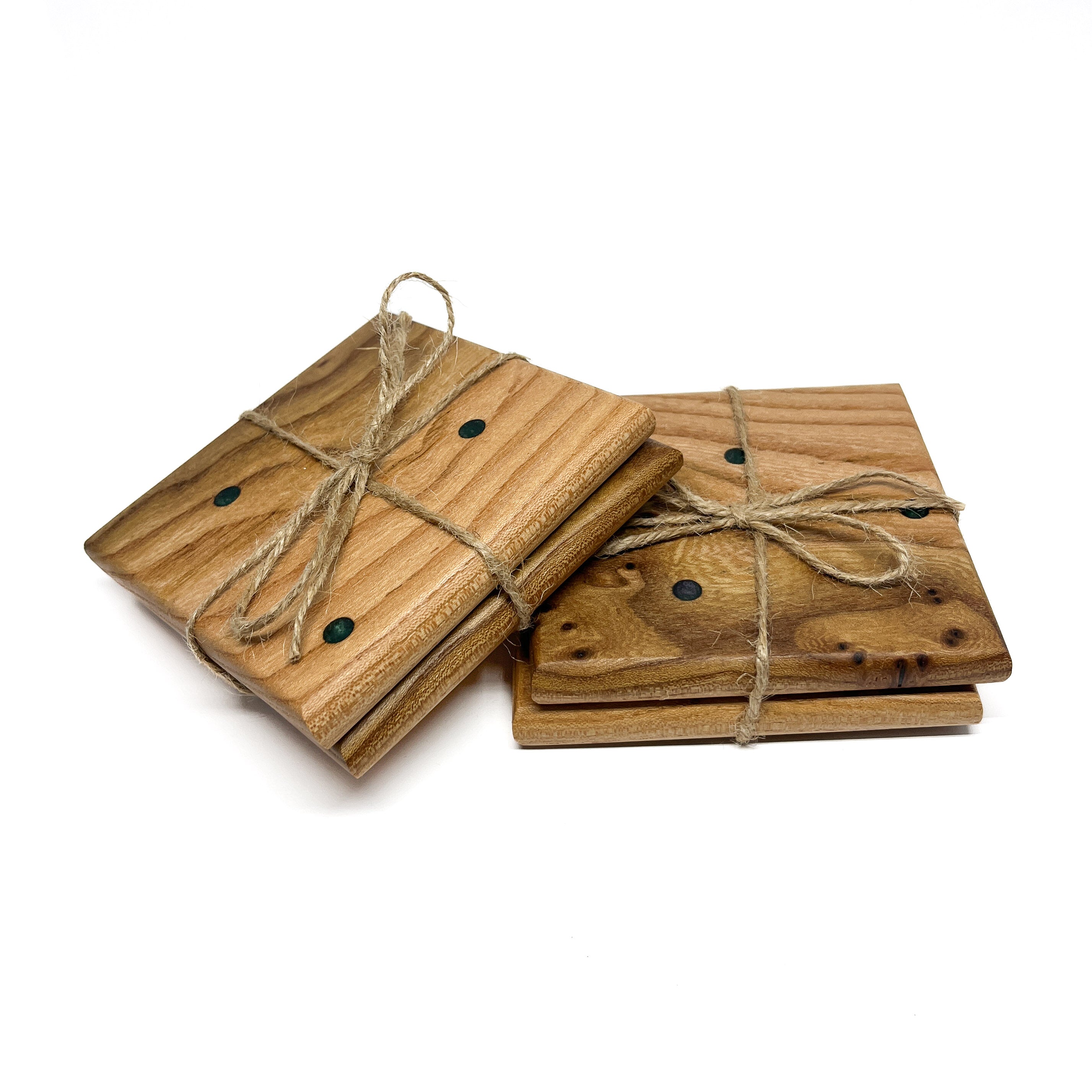 Ensemble de sous-verres en orme moucheté