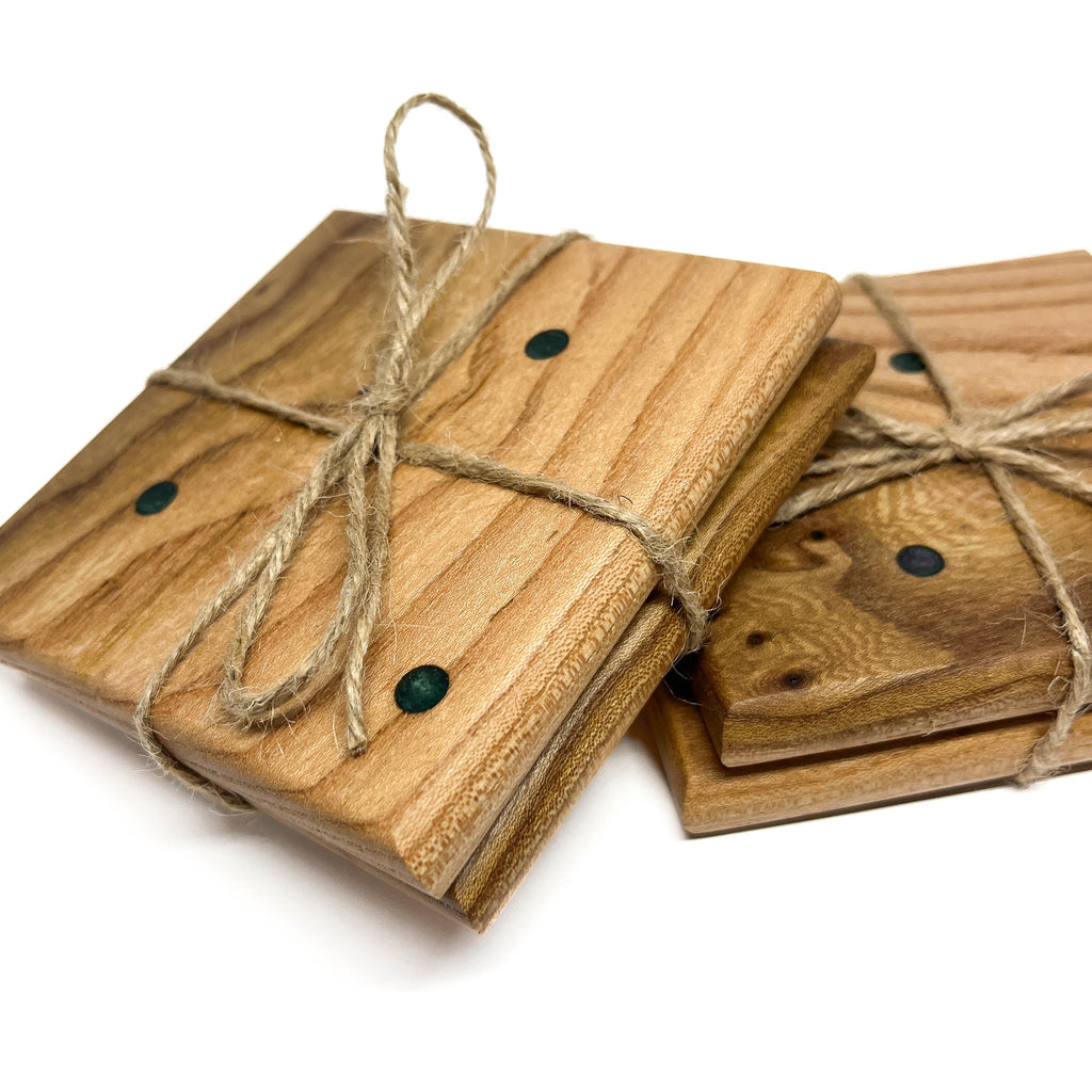 Ensemble de sous-verres en orme moucheté