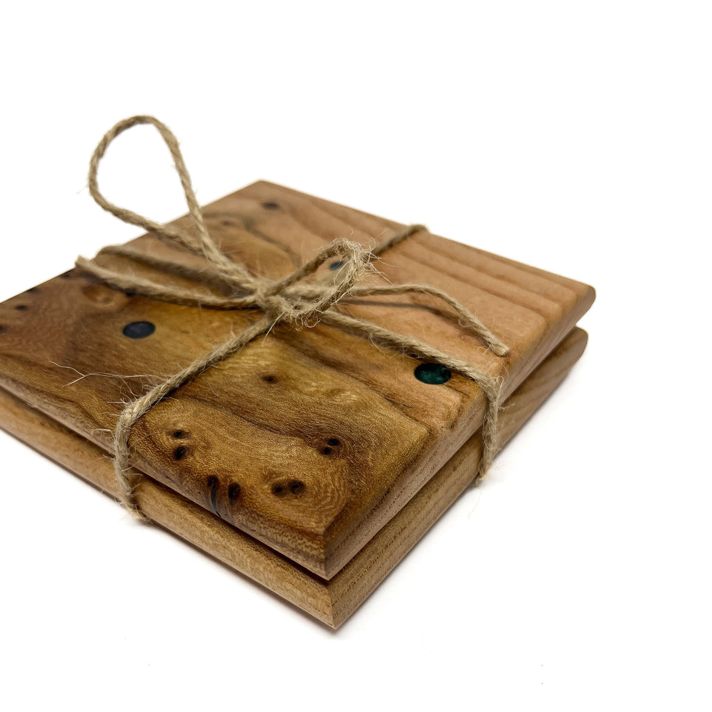 Ensemble de sous-verres en orme moucheté