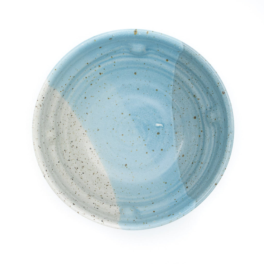 Bol moucheté blanc et bleu