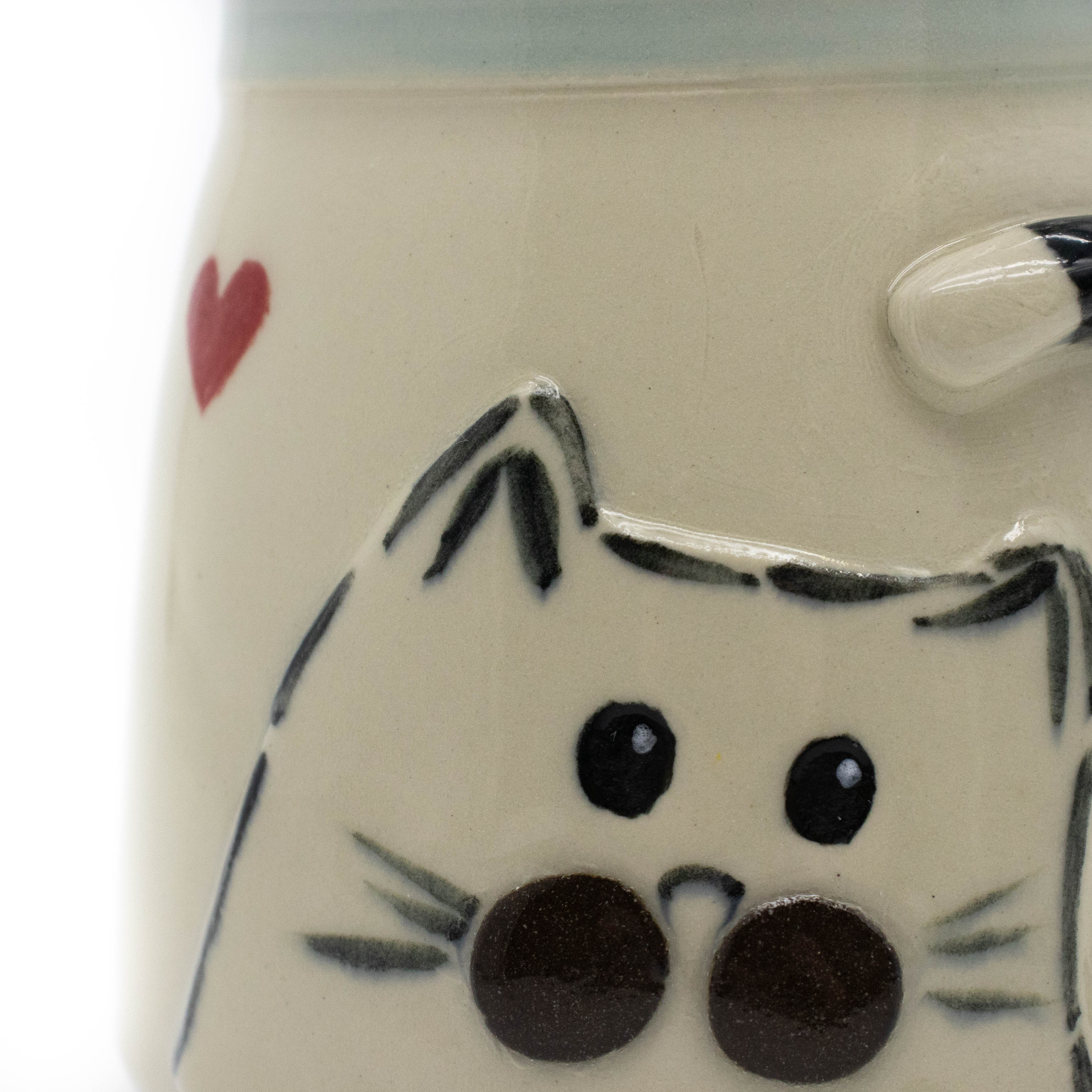 Mug détaillé fait à la main motif chat